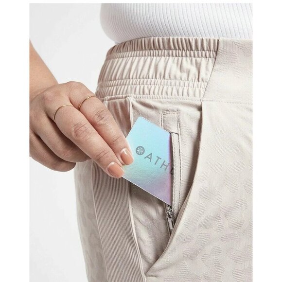 NWT Athleta Brooklyn Textured Jogger Cream Animal print Plus Size 26 - Picture 3 of 5